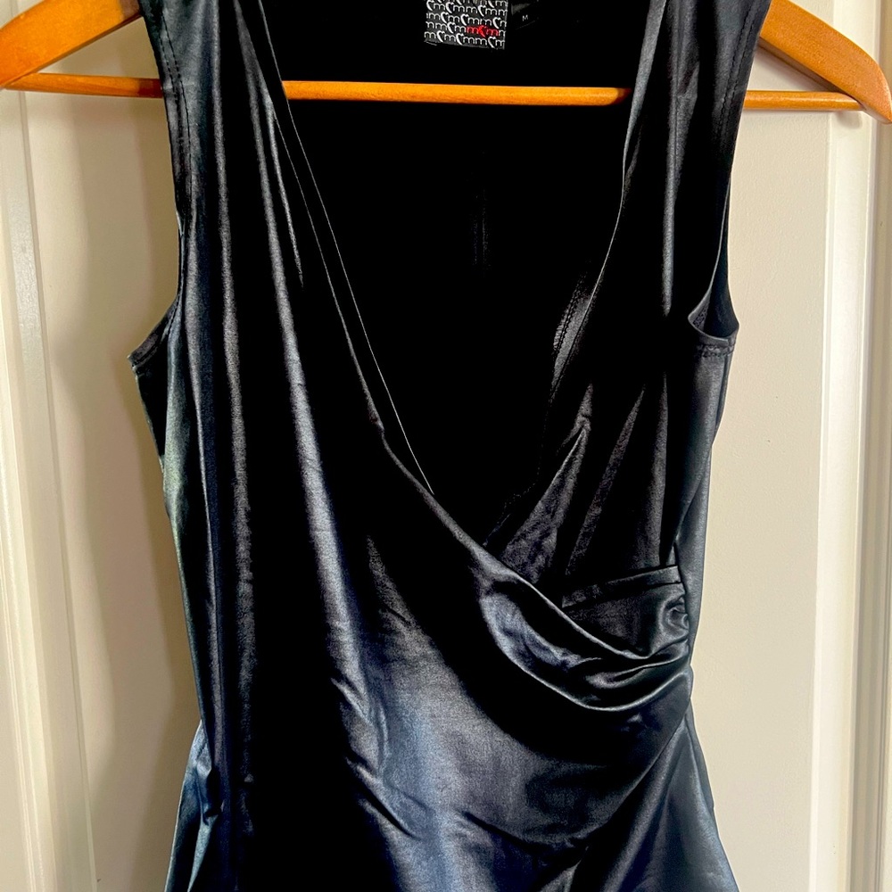 Faux leather top